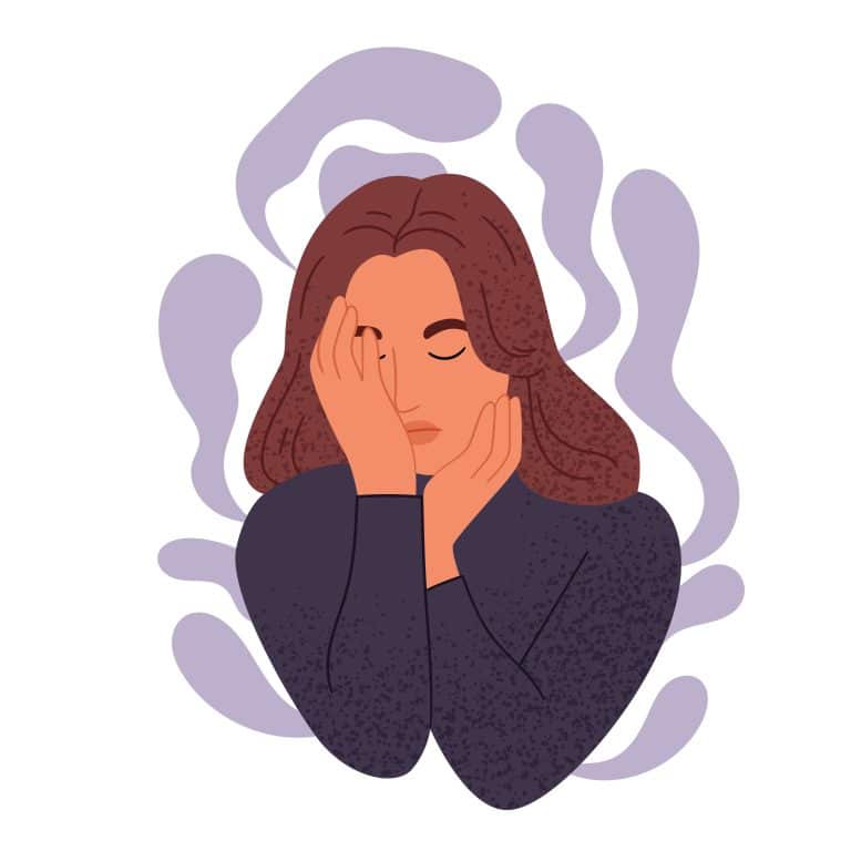 Mujer agotada emocionalmente en su relación de pareja